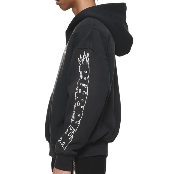 PURPLE BRAND Black Wordmarks Full Zip Hoodie XS - Picture 3 of 8